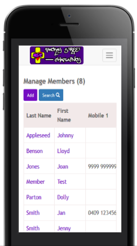 Example of Web App on a Mobile Device